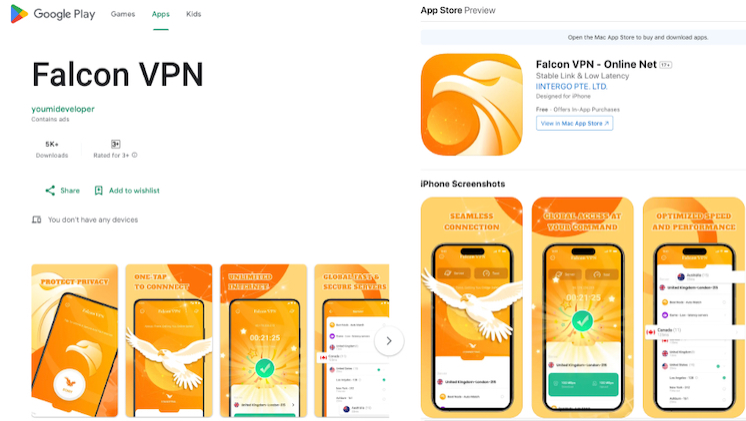 Use Falcon VPN to use iPhone