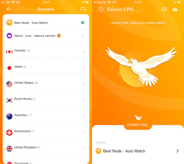 Use Falcon VPN to Get Faster Servers