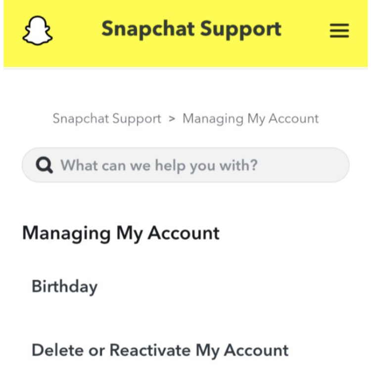 tap delete or reactivate my account