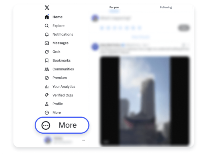  Tap the "More" button on the left.