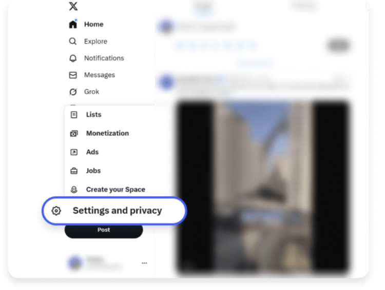 Select "Settings and privacy."
