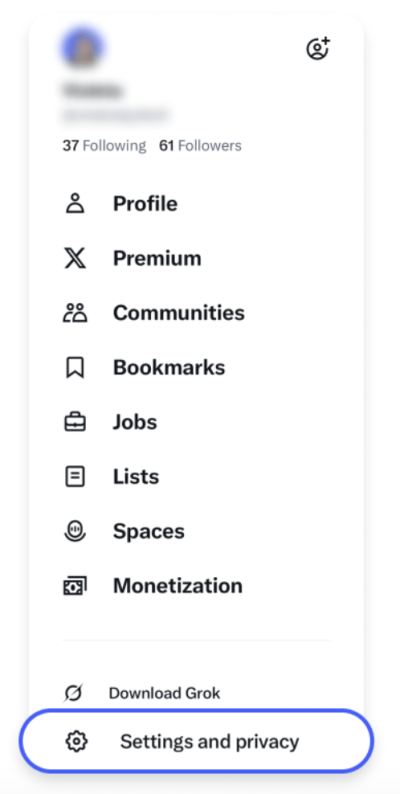 settings and privacy