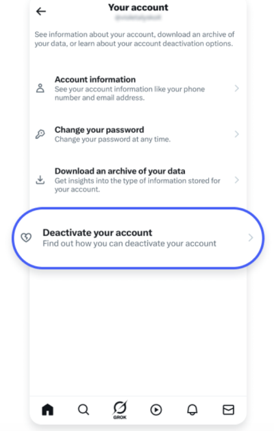 Tap Deactivate your account.