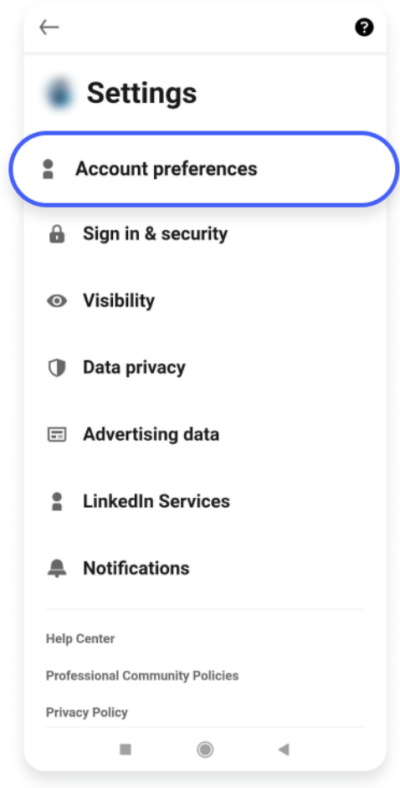 Tap “Account preferences.