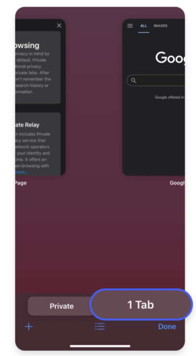 tap the regular tabs