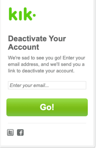deactivate your kik account