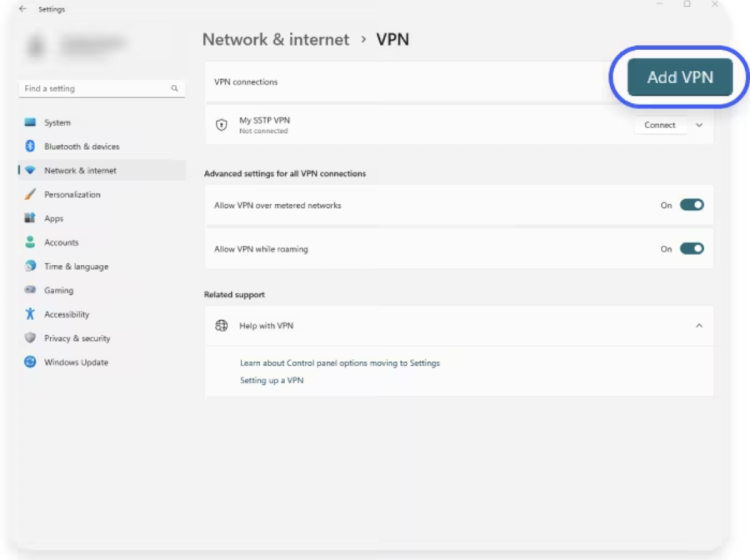 how to set up VPN windows